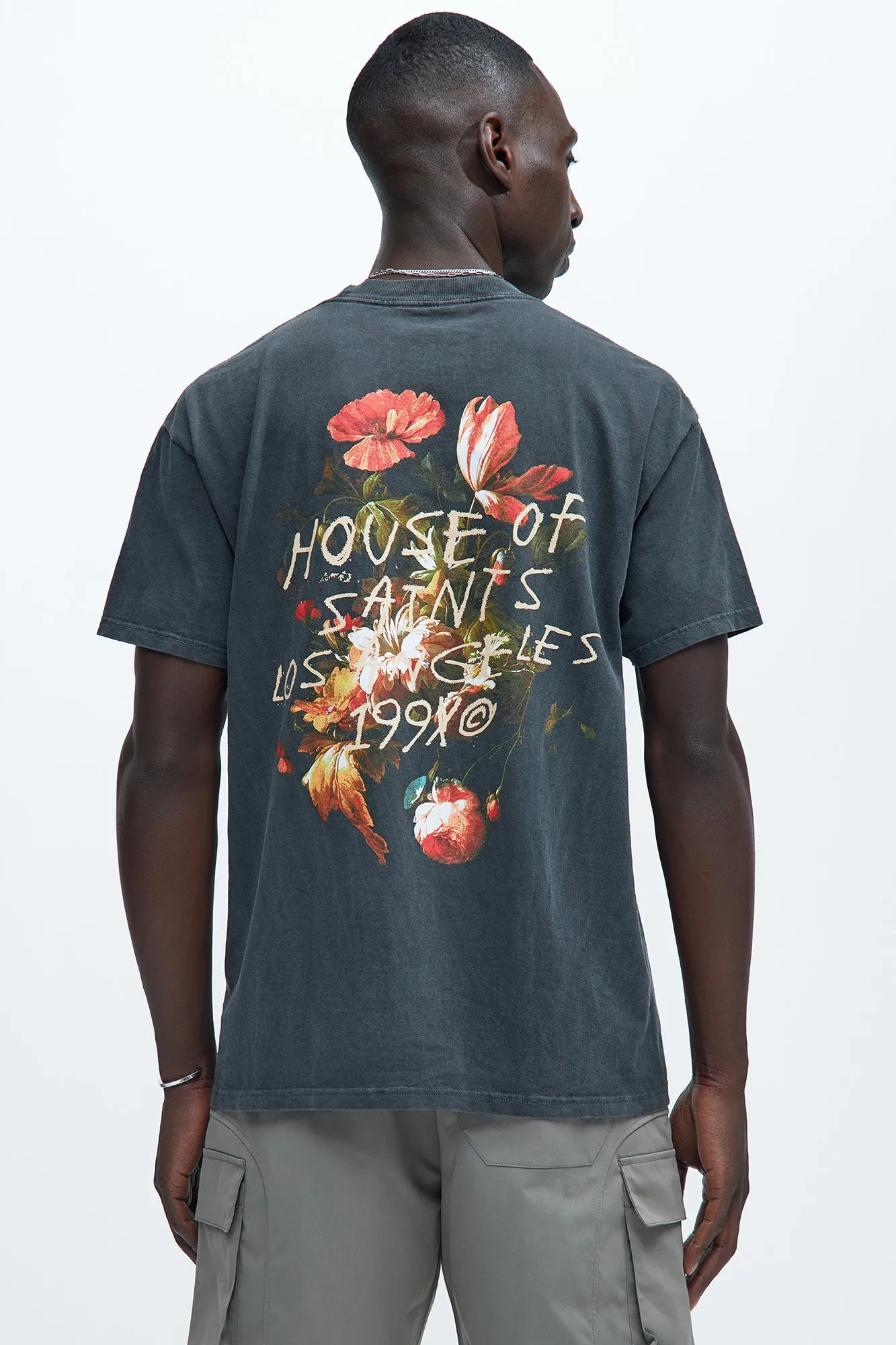 House Of Saints LA Short Sleeve Tee - Black sold by Fashion Nova