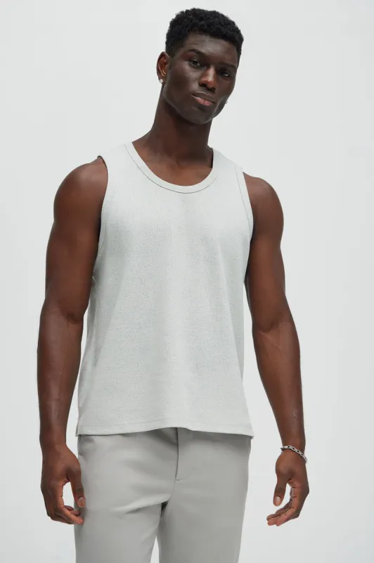 Duval Textured Relaxed Tank - Grey sold by Fashion Nova