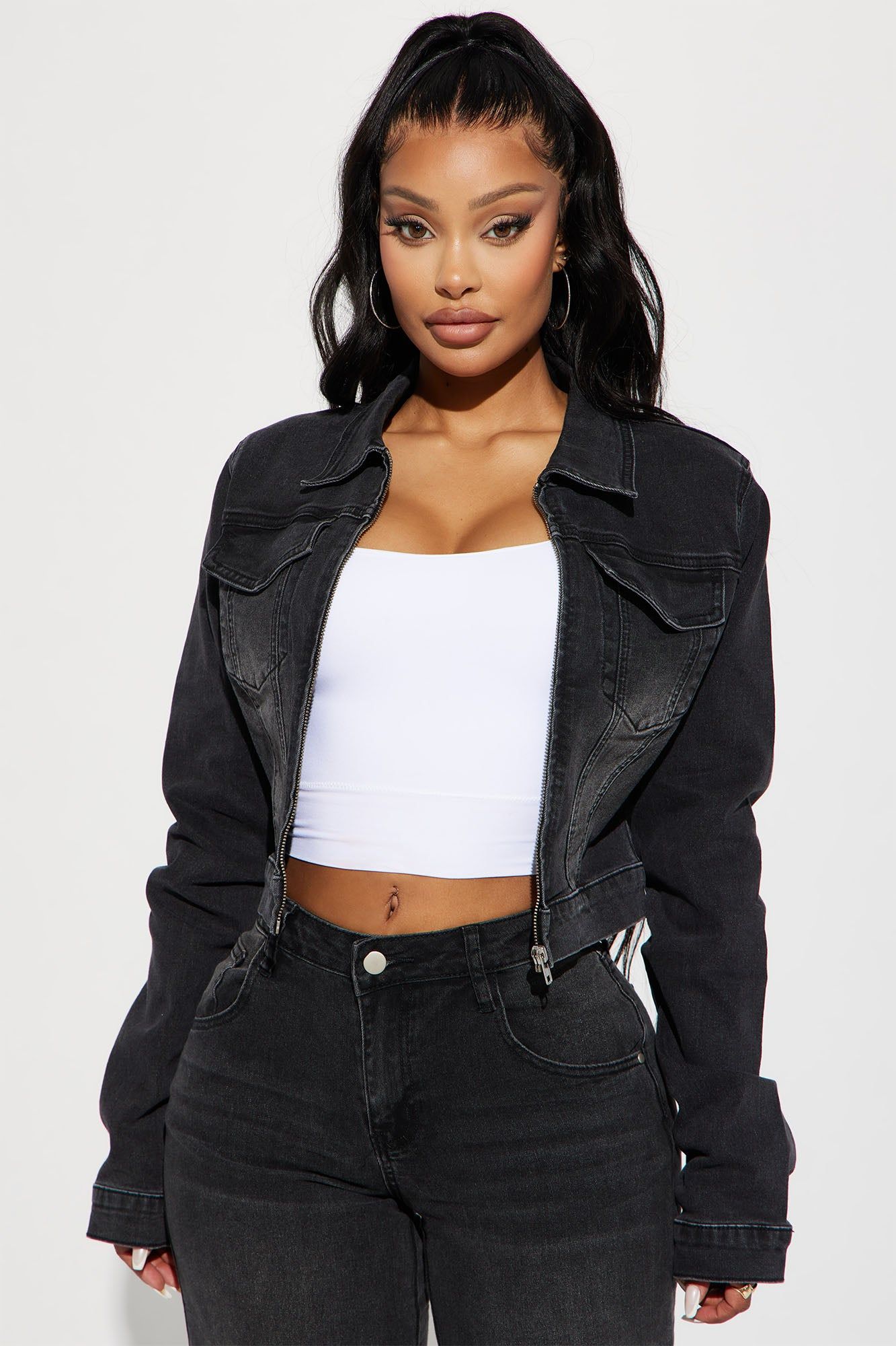 Vita Denim Jacket - Black Wash sold by Fashion Nova