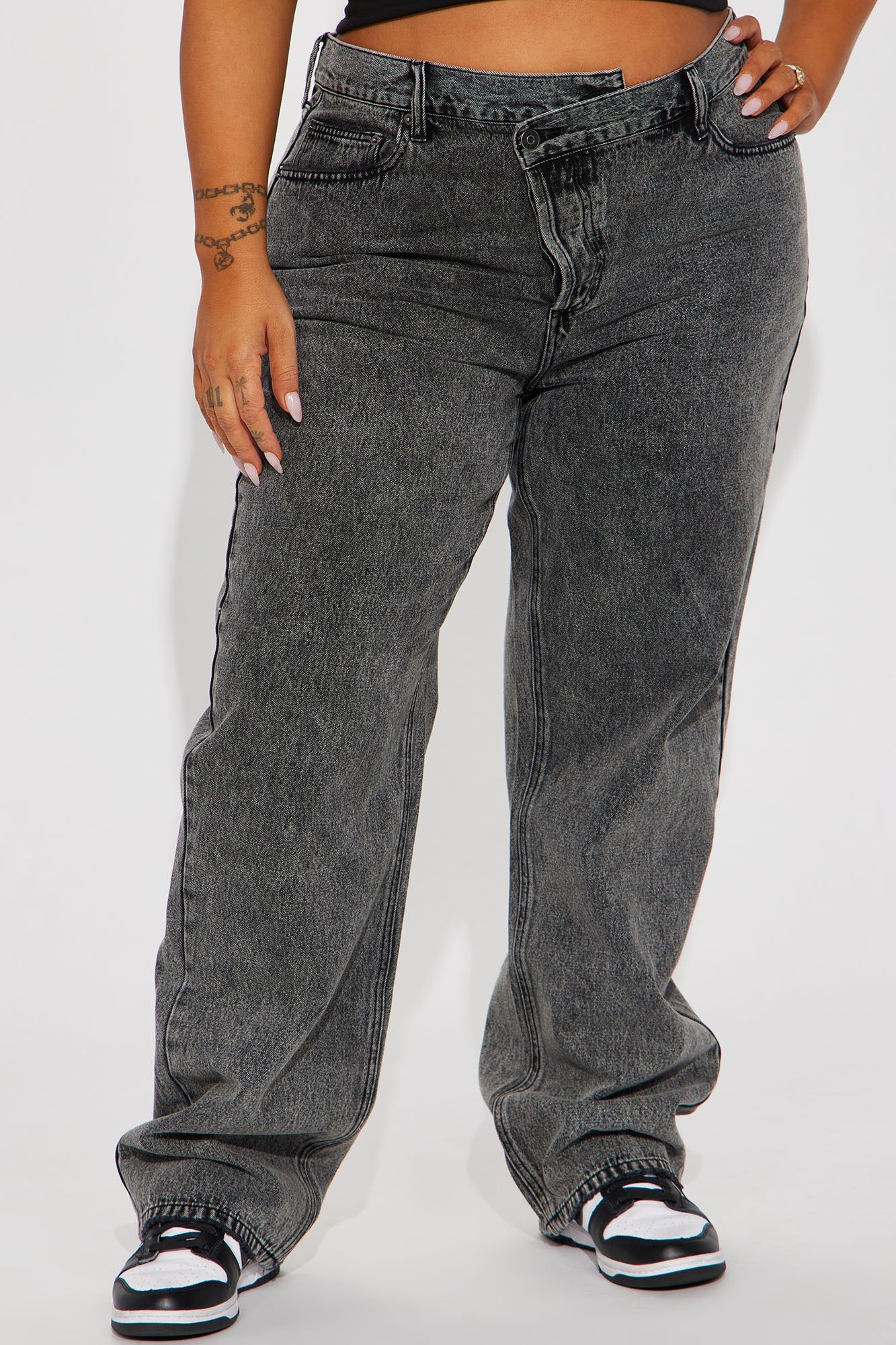 Crossover Straight Leg Tinted Jeans - Black Wash sold by Fashion Nova product image thumbnail 6