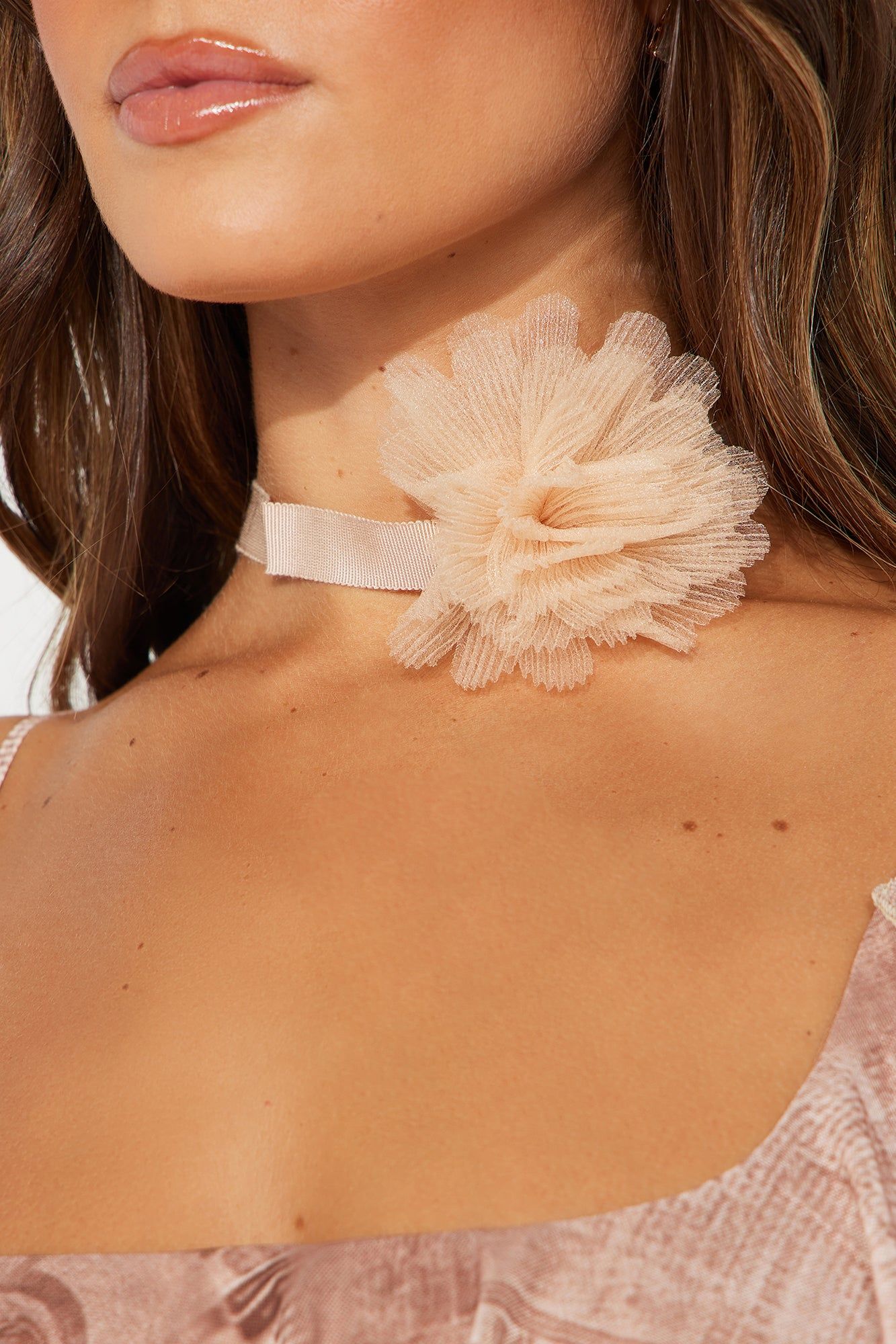 Your Favorite Flower Choker - Beige sold by Fashion Nova
