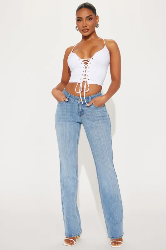 Breaking It Off Bootcut Jeans - Medium Wash sold by Fashion Nova