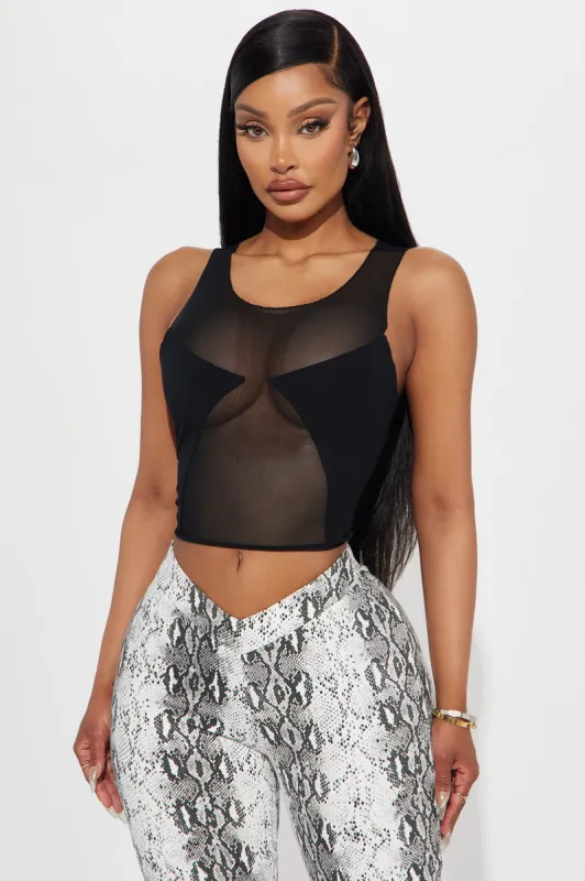 Bellina Mesh Top - Black sold by Fashion Nova