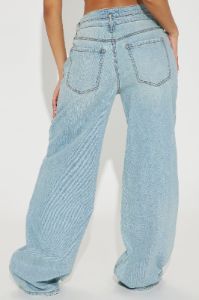 Main Reason Tie Waist Baggy Jeans - Light Wash sold by Fashion Nova