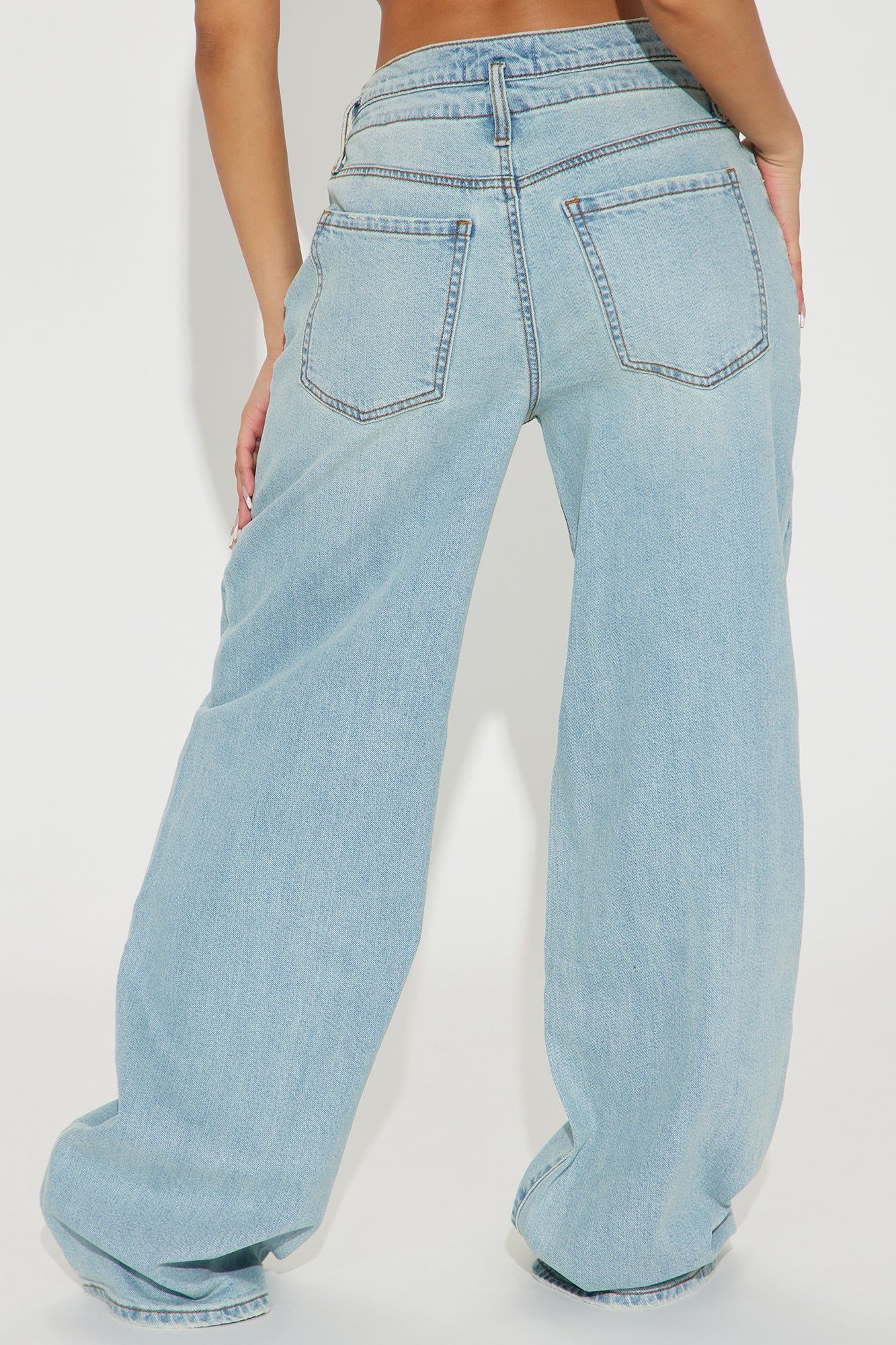 Main Reason Tie Waist Baggy Jeans - Light Wash sold by Fashion Nova product image thumbnail 3