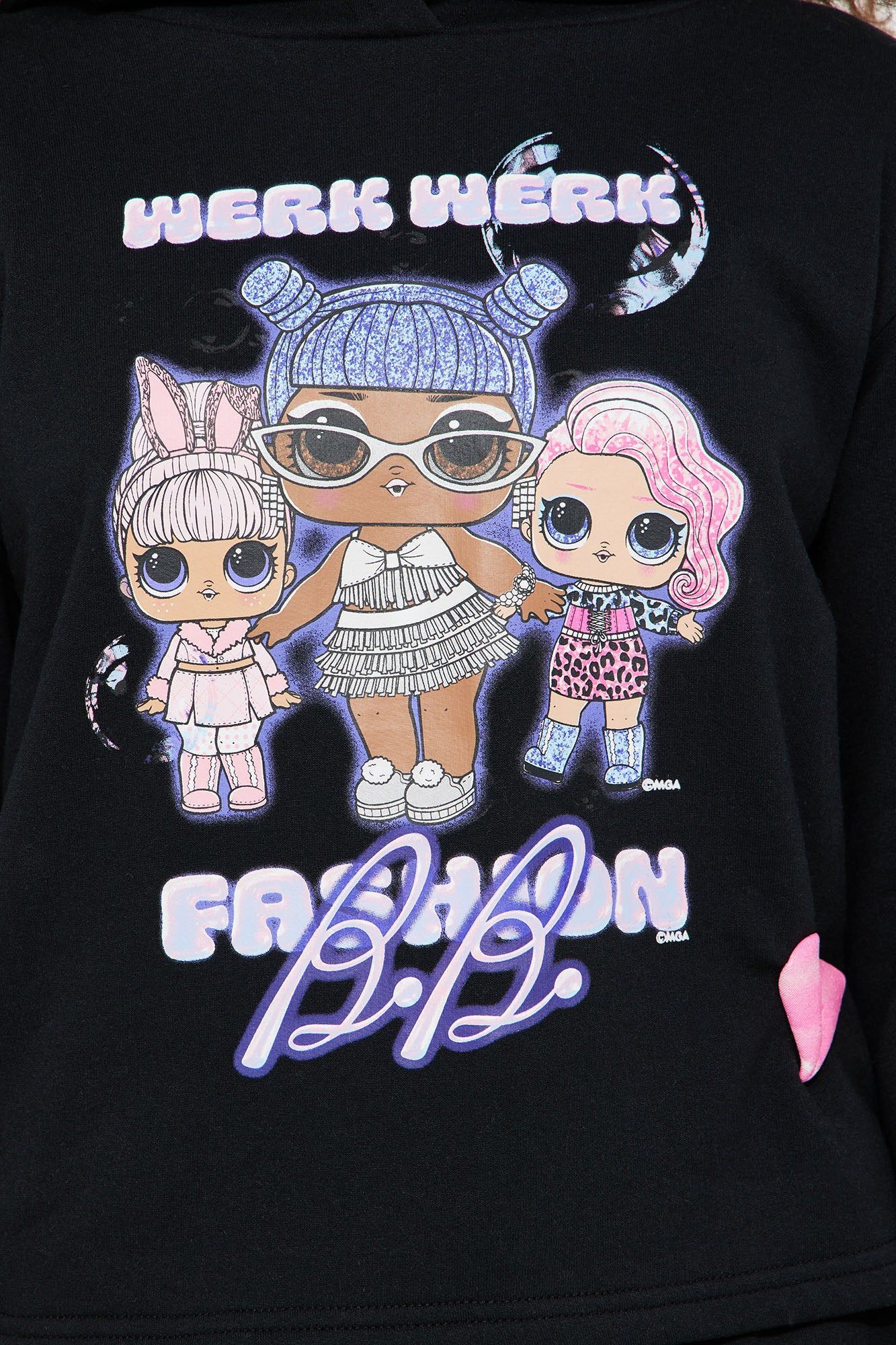 Mini LOL Surprise Work Work Fleece Jogger Set - Black sold by Fashion Nova product image thumbnail 3