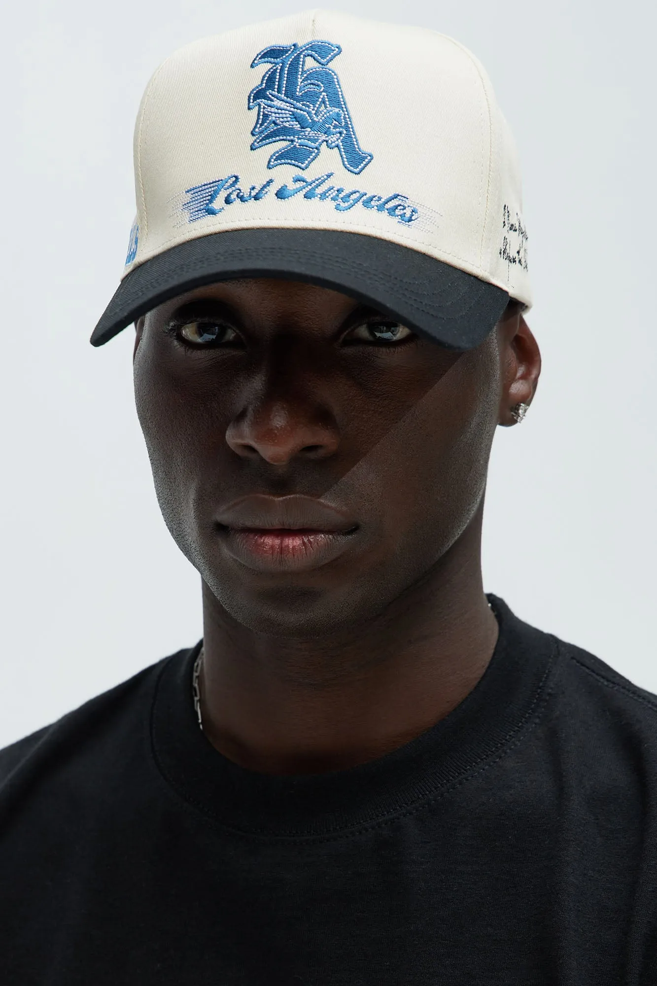 Wing Hills Snapback Hat - Black/combo sold by Fashion Nova