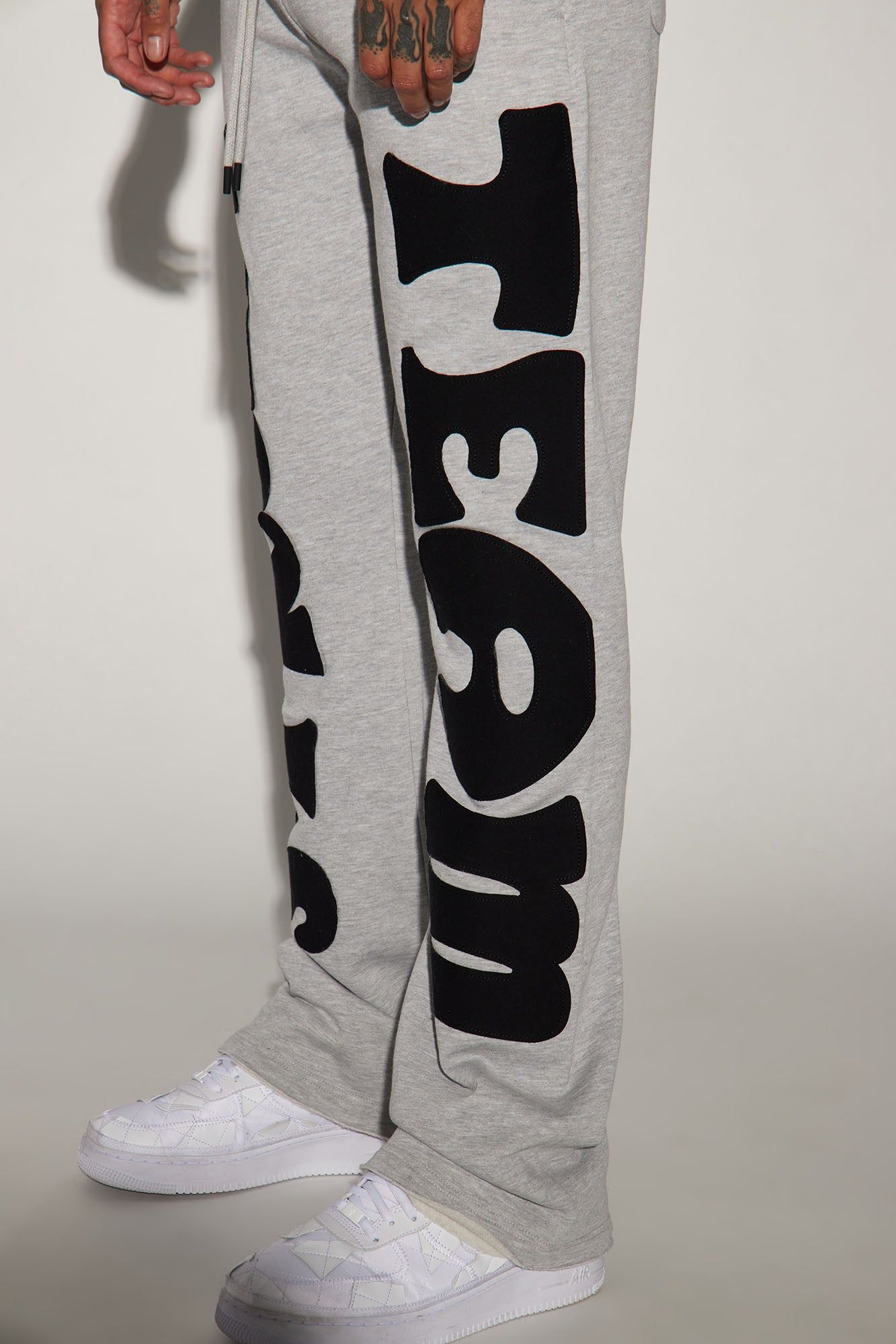 Tyson Street Team Skinny Flared Sweatpant - Heather Grey sold by Fashion Nova product image thumbnail 4