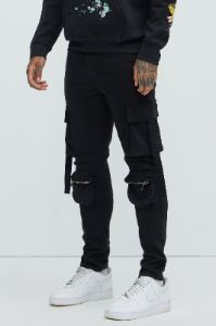 Bradford Skinny Cargo Pants - Black sold by Fashion Nova