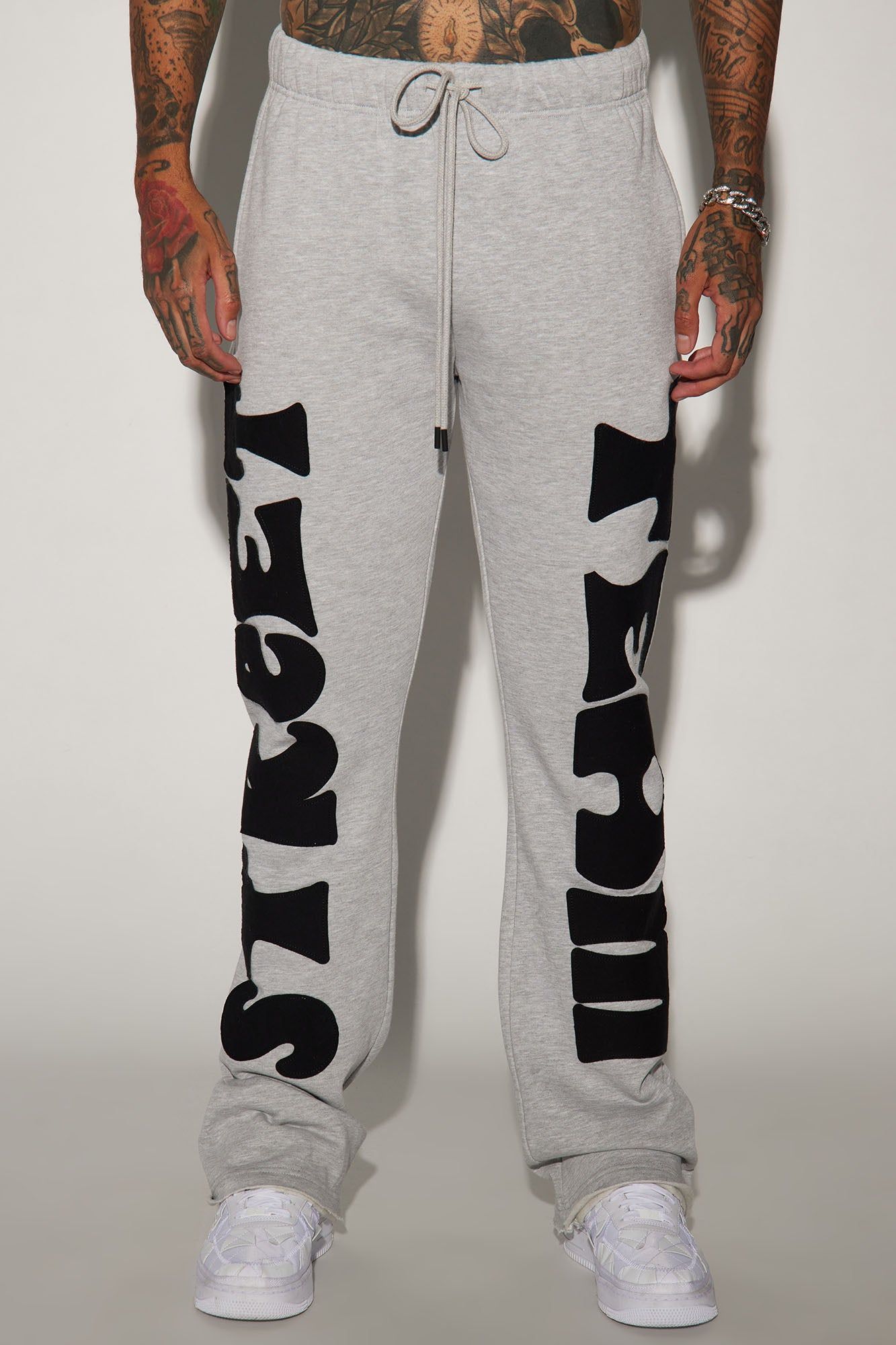 Tyson Street Team Skinny Flared Sweatpant - Heather Grey sold by Fashion Nova product image thumbnail 3