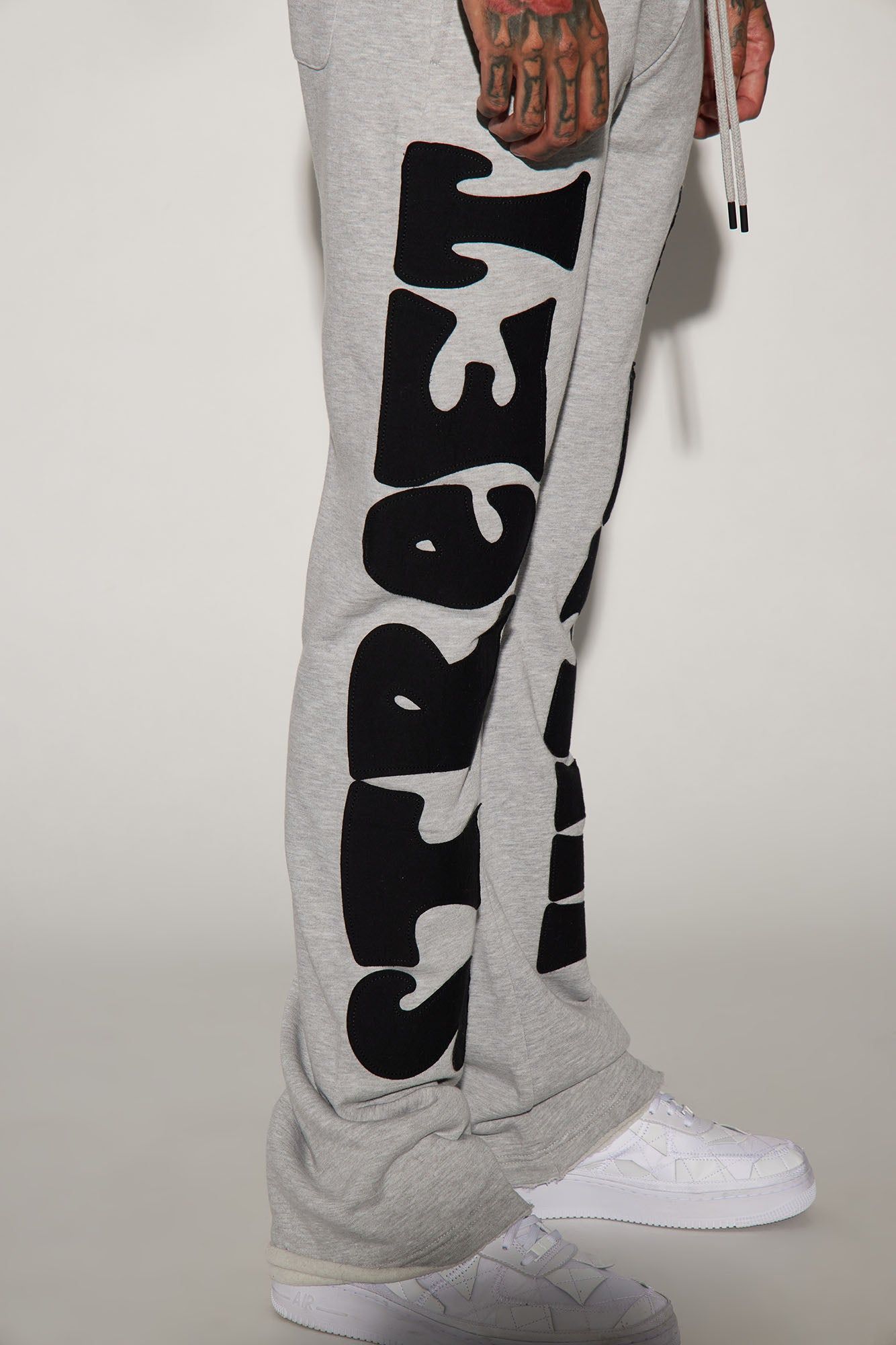 Tyson Street Team Skinny Flared Sweatpant - Heather Grey sold by Fashion Nova product image thumbnail 5