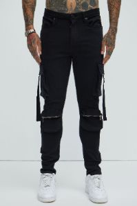Bradford Skinny Cargo Pants - Black sold by Fashion Nova