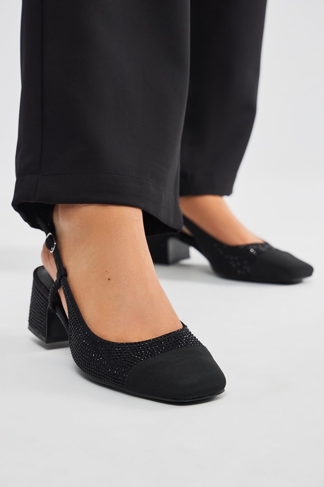 Down The Line Slingback Pumps - Black sold by Fashion Nova product image thumbnail 3