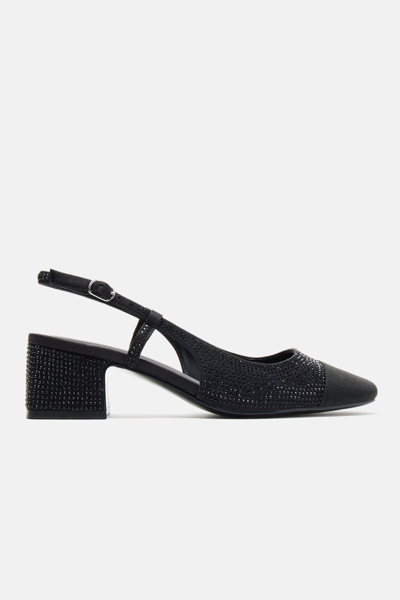 Down The Line Slingback Pumps - Black sold by Fashion Nova