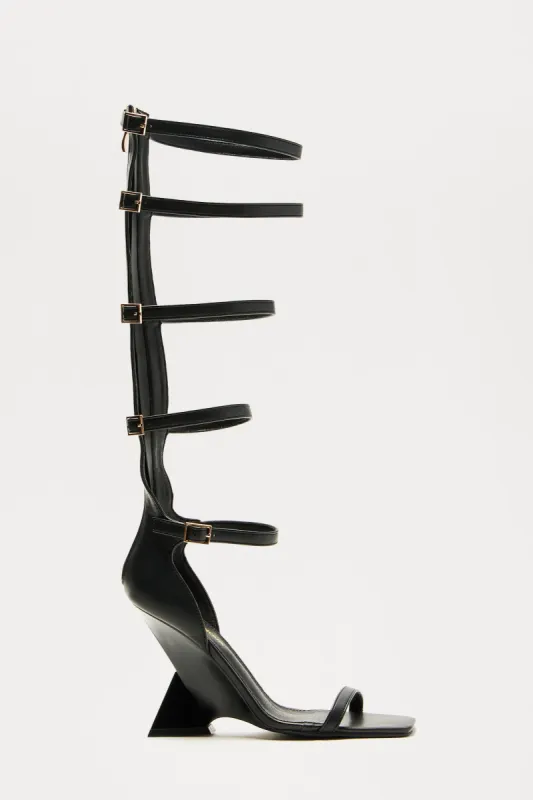 In A Trance Novelty Heels - Black sold by Fashion Nova