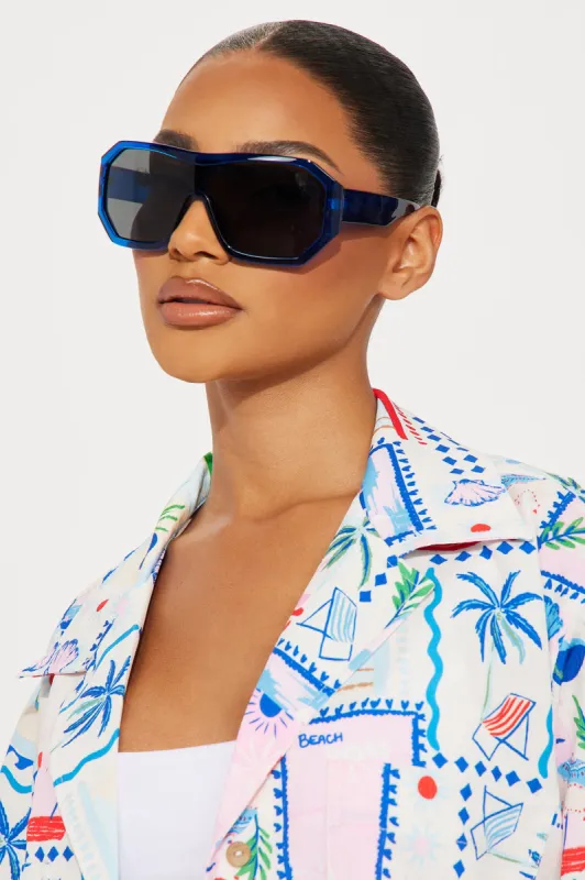 Pave The Way Sunglasses - Blue sold by Fashion Nova