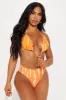 Aubriella 3 Piece Bikini Set - Orange sold by Fashion Nova