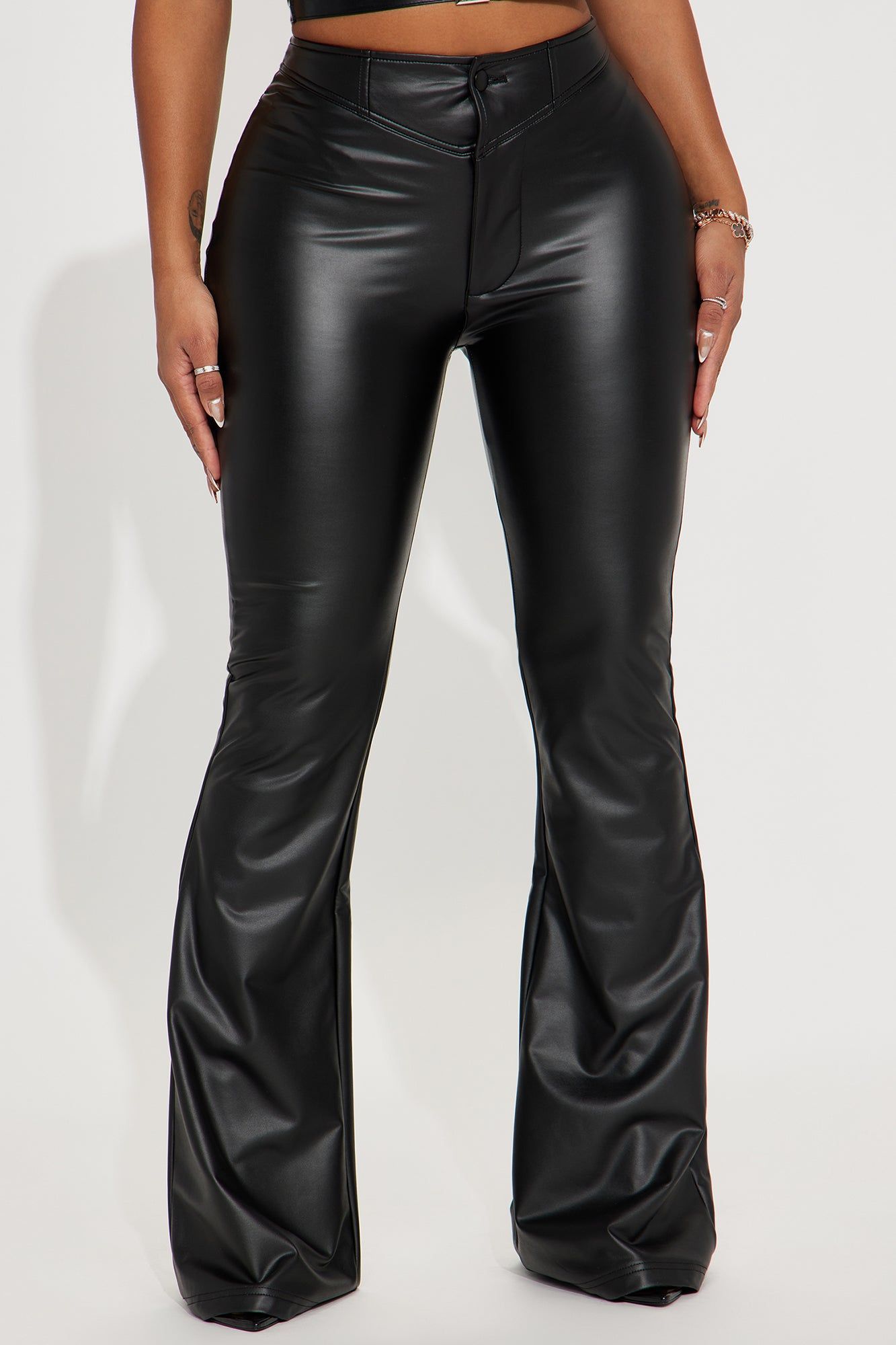 Right Places Faux Leather Flare Pant - Black sold by Fashion Nova product image thumbnail 2