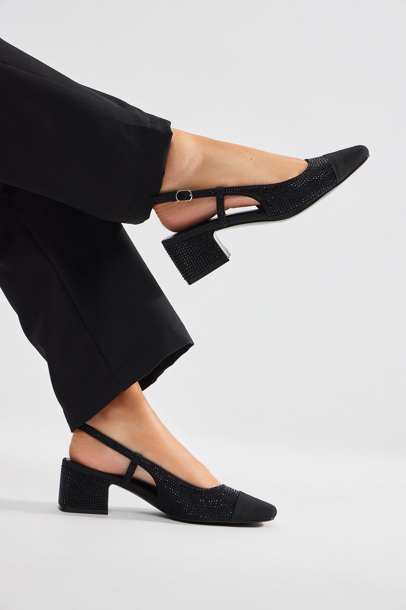 Down The Line Slingback Pumps - Black sold by Fashion Nova product image thumbnail 4