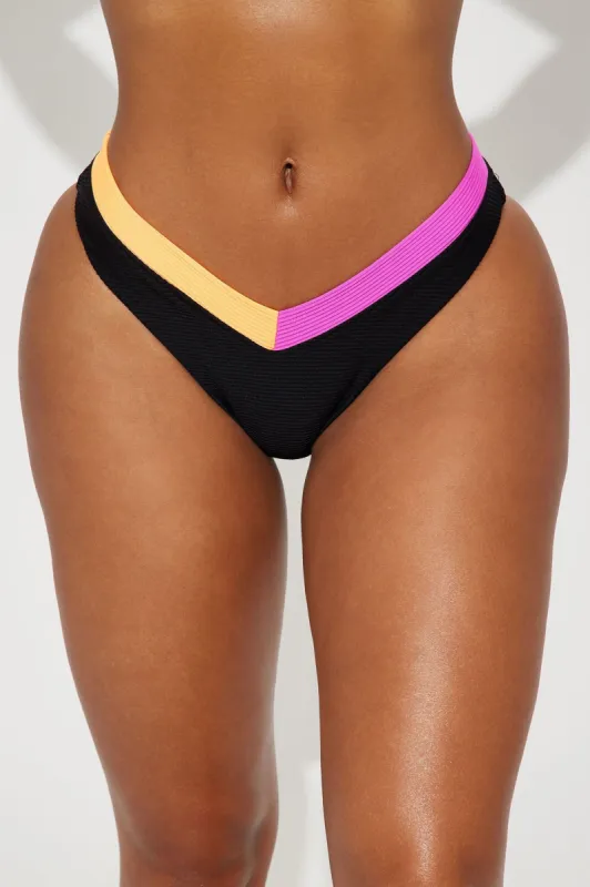 Luxe Escape High Cut Bikini Bottom - Wine/combo sold by Fashion Nova
