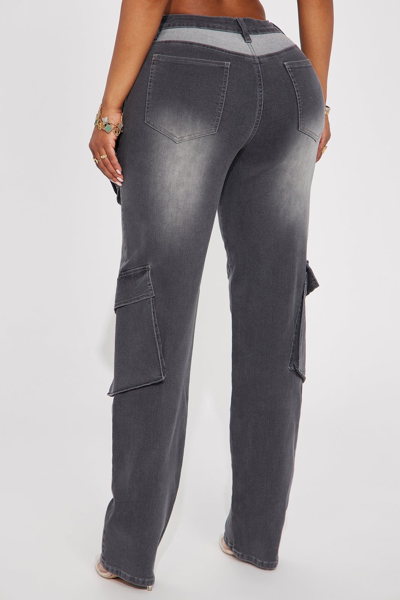 Isabella Stretch Cargo Jeans - Grey sold by Fashion Nova product image thumbnail 3