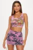 Ed Hardy Tiger Head Skirt Set - Pink sold by Fashion Nova