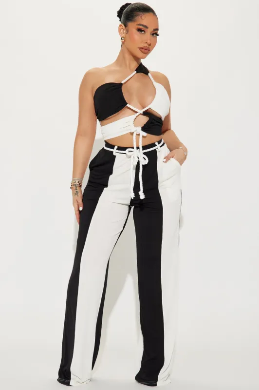 Maria Colorblock Pant Set - Black/combo sold by Fashion Nova