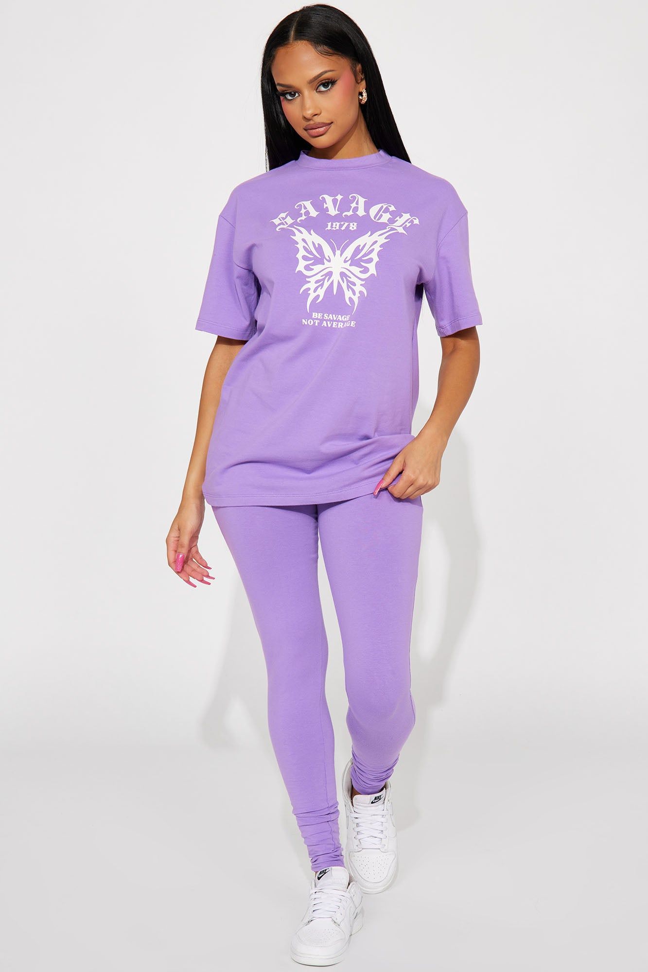 Be Savage Legging Set - Lilac sold by Fashion Nova