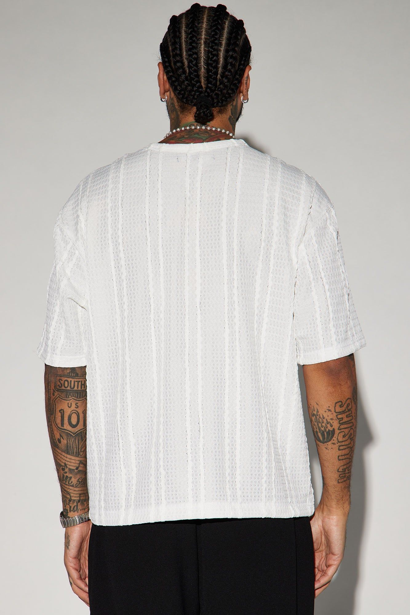 Samuel Textured Boxy Short Sleeve Tee - White sold by Fashion Nova product image thumbnail 4