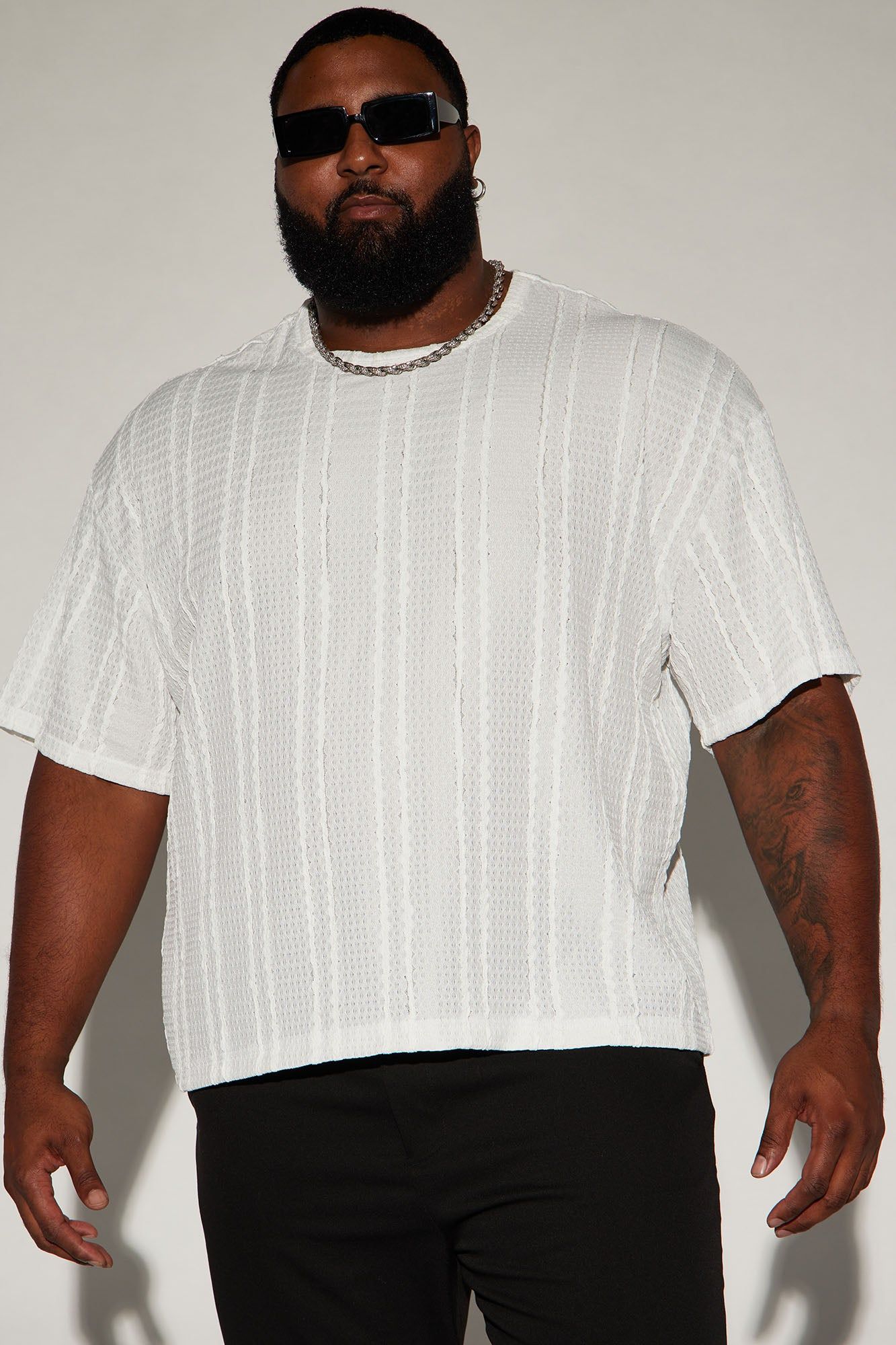 Samuel Textured Boxy Short Sleeve Tee - White sold by Fashion Nova product image thumbnail 5