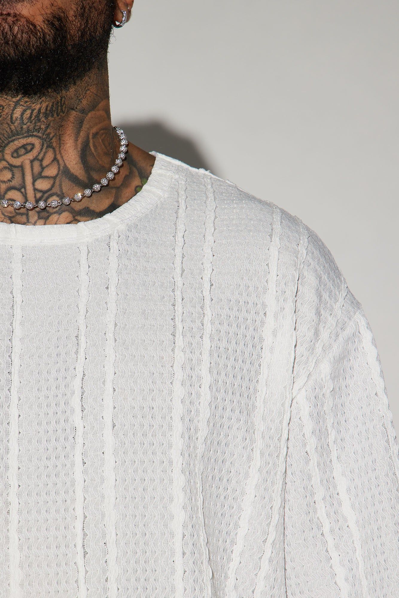 Samuel Textured Boxy Short Sleeve Tee - White sold by Fashion Nova product image thumbnail 3