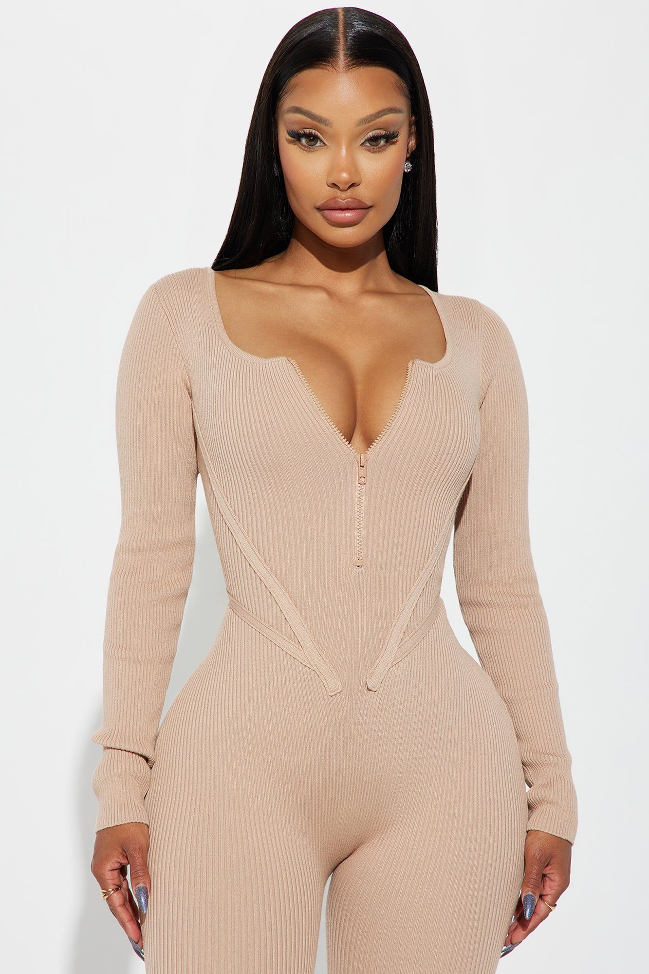 More About Me Sweater Jumpsuit - Taupe sold by Fashion Nova product image thumbnail 2