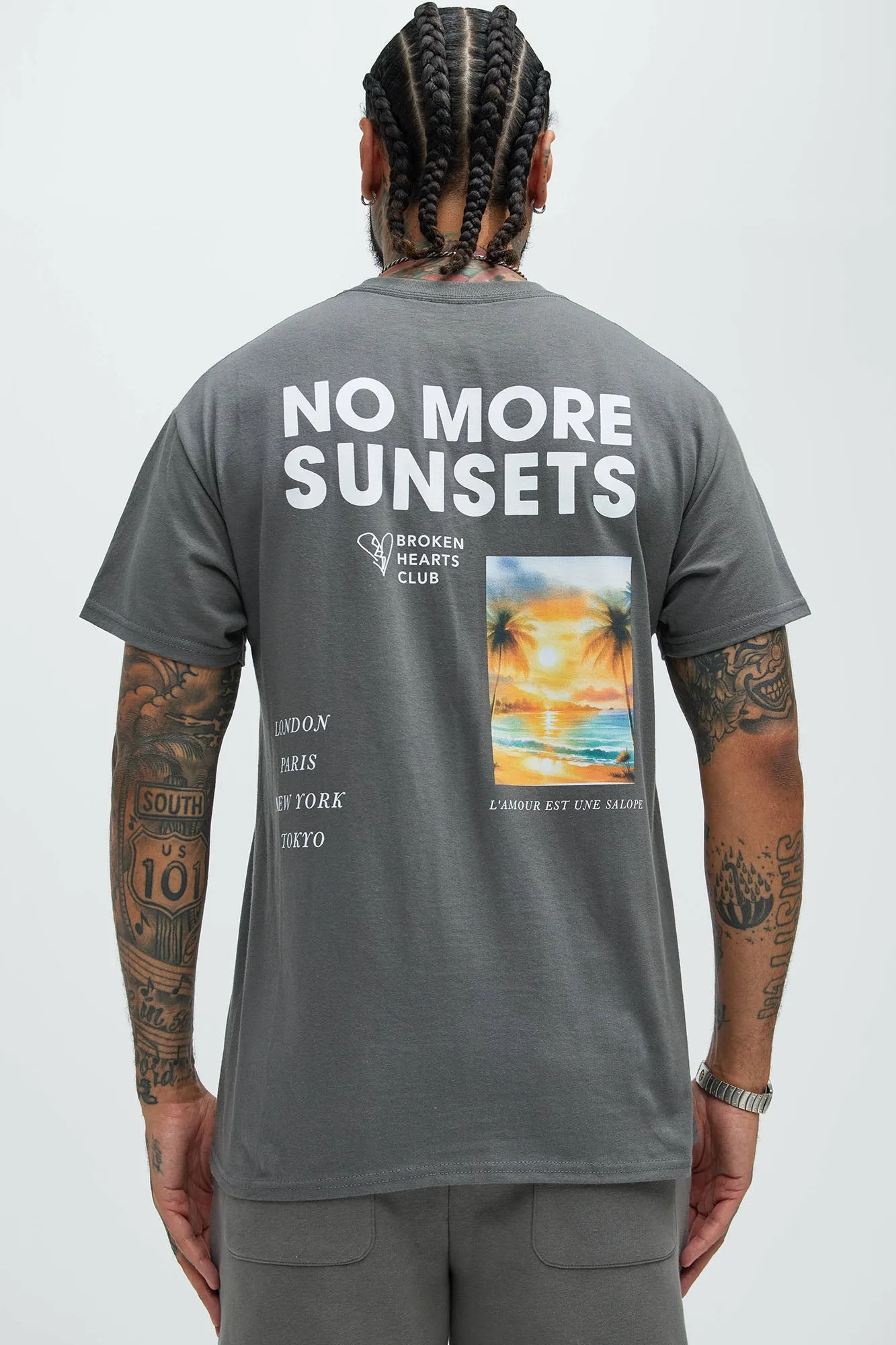 No More Sunsets Short Sleeve Tee - Charcoal sold by Fashion Nova product image thumbnail 4