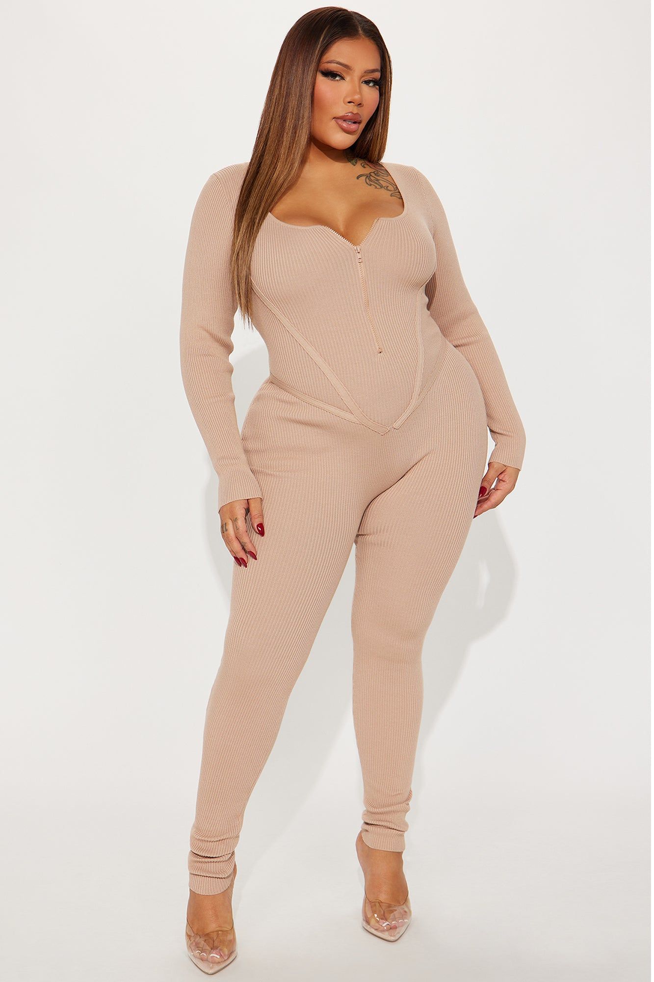 More About Me Sweater Jumpsuit - Taupe sold by Fashion Nova product image thumbnail 5