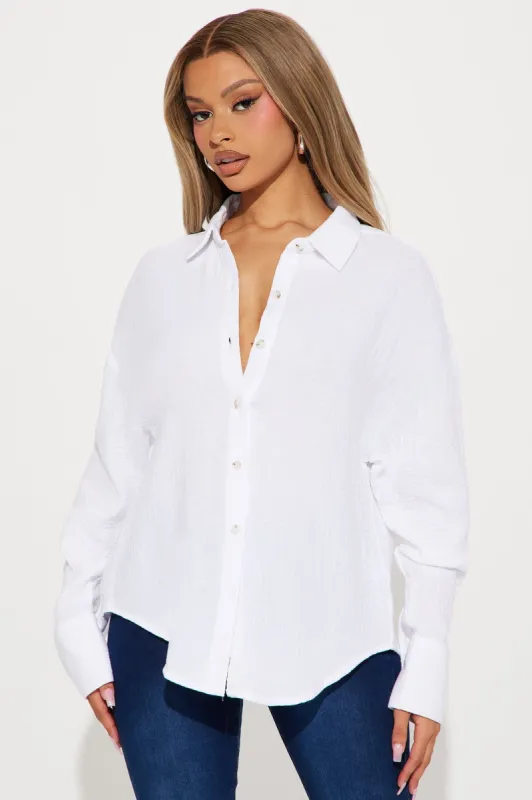 Feeling Free Shirt - White sold by Fashion Nova