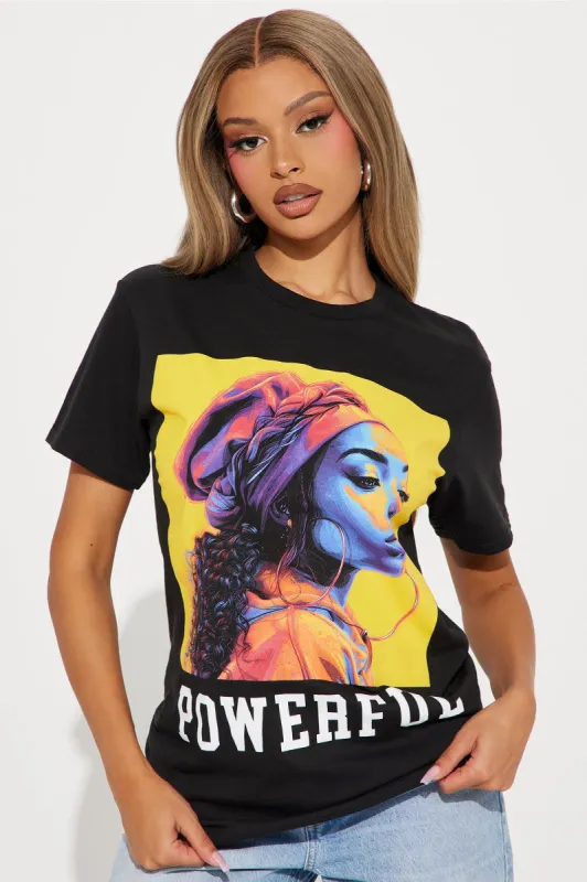 I Am Powerful Graphic Tee - Black sold by Fashion Nova