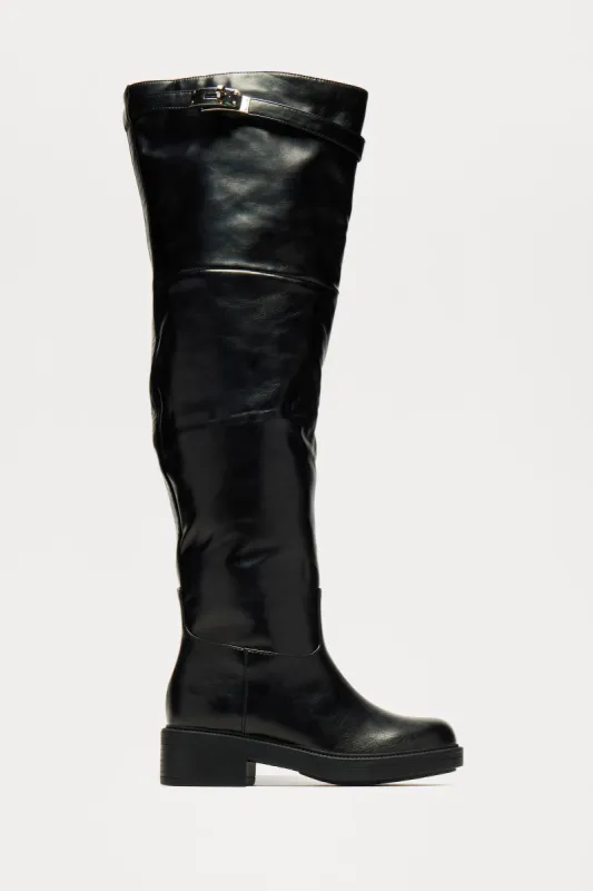 Paige Knee High Boots - Black sold by Fashion Nova