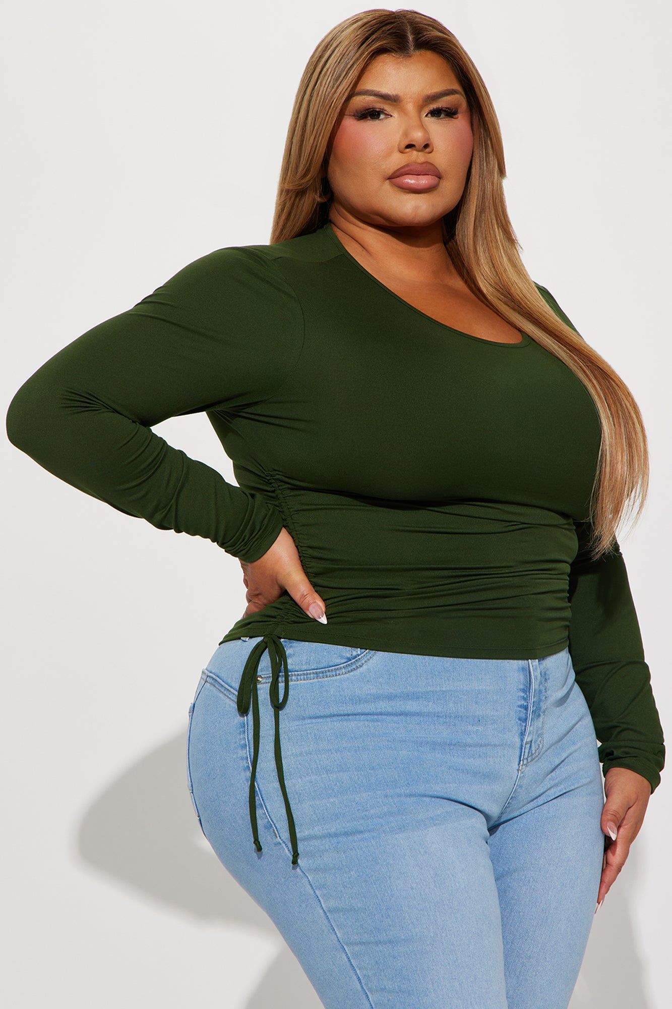 Sabrina Long Sleeve Top - Hunter sold by Fashion Nova