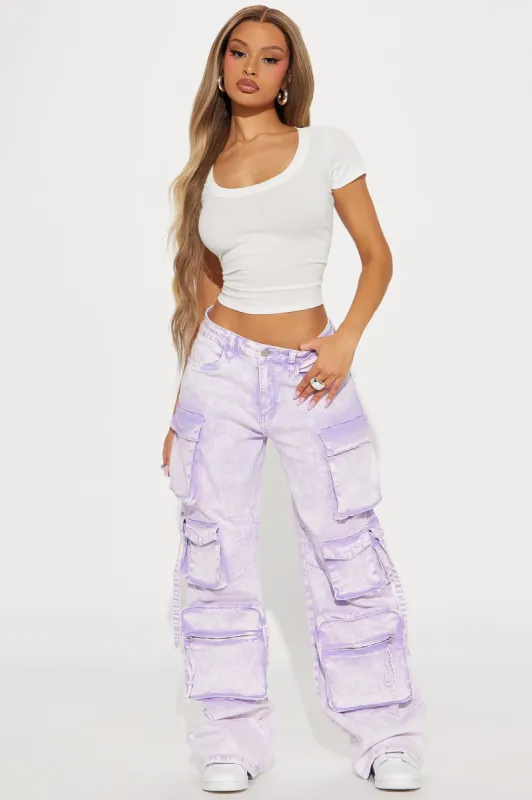 Amelia Cargo Pant - Lavender sold by Fashion Nova
