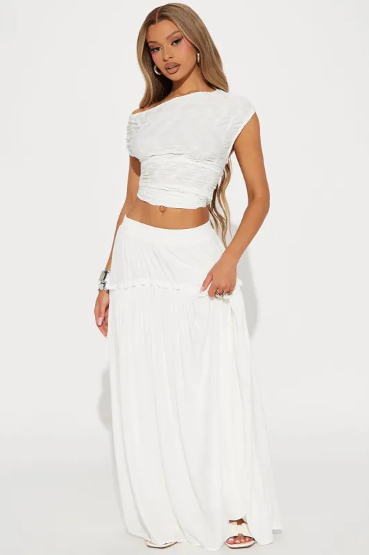 Lily Maxi Skirt - White sold by Fashion Nova