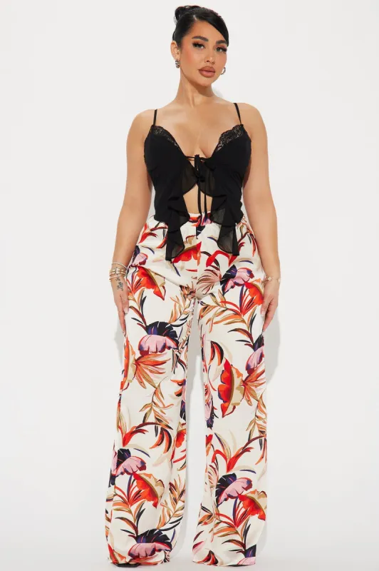 Wild Child Tropical Pant - Red/combo sold by Fashion Nova