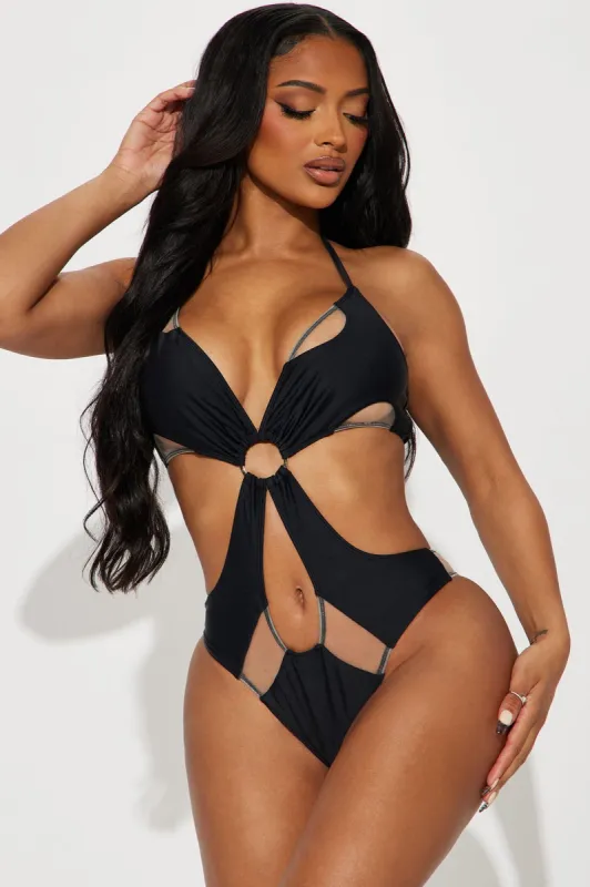 Shadow Illusions Sheer Mesh 1 Piece Swimsuit - Black sold by Fashion Nova