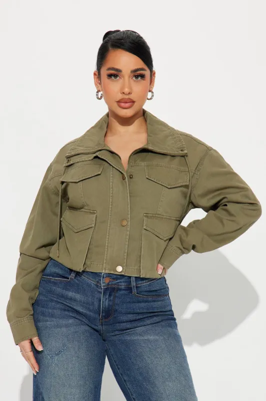 Catch A Break Utility Jacket - Olive sold by Fashion Nova