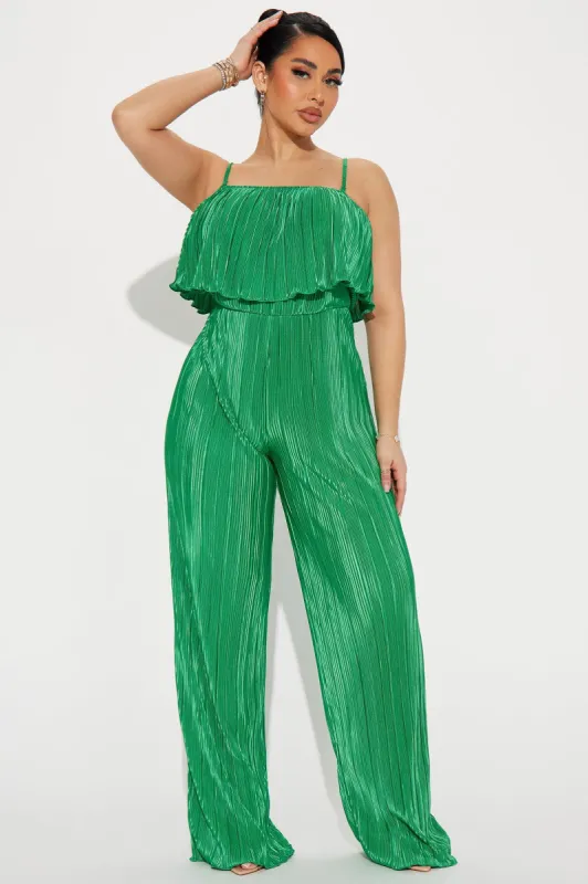 Let's Get Away Jumpsuit - Kelly Green sold by Fashion Nova