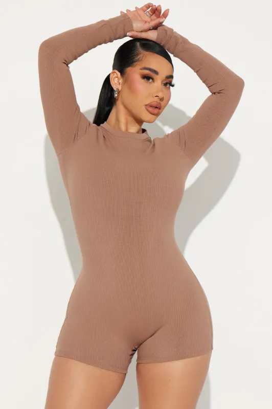 Maribel Snatched Romper - Nude sold by Fashion Nova