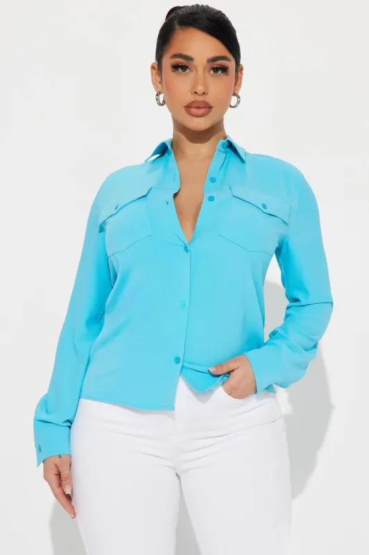 Aimee Shirt - Blue sold by Fashion Nova