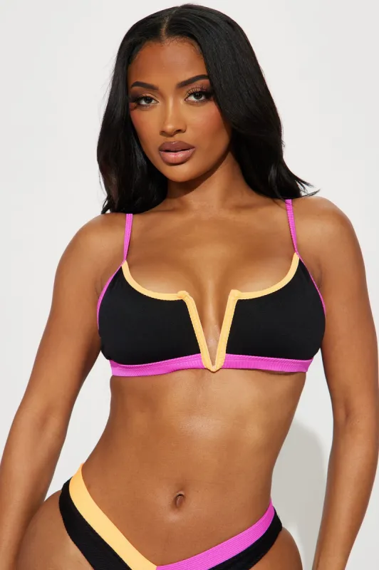 Luxe Escape Bralette Bikini Top - Wine/combo sold by Fashion Nova