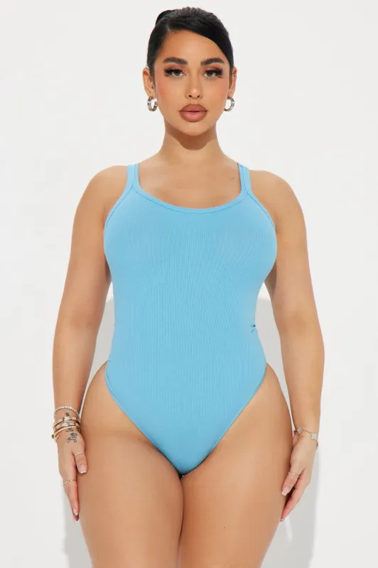 Desiree Scoop Neck Bodysuit - SkyBlue sold by Fashion Nova