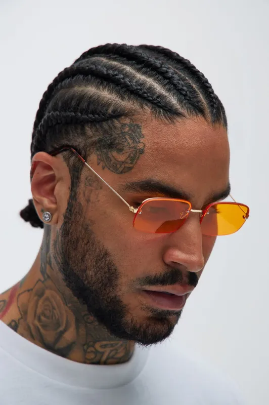 Feelin' Groovy Sunglasses - Gold/Orange sold by Fashion Nova