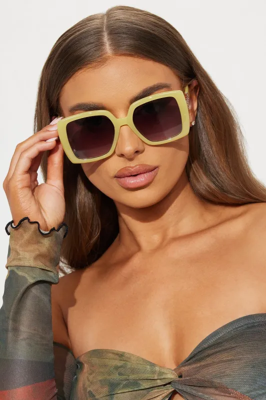 Class Act Sunglasses - Chartreuse sold by Fashion Nova